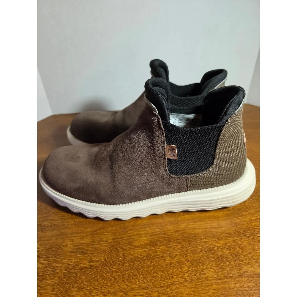 Hey Dude Branson Boot Suede Coffee Brown Womens 11 Slip On Chelsea 40389-21Q